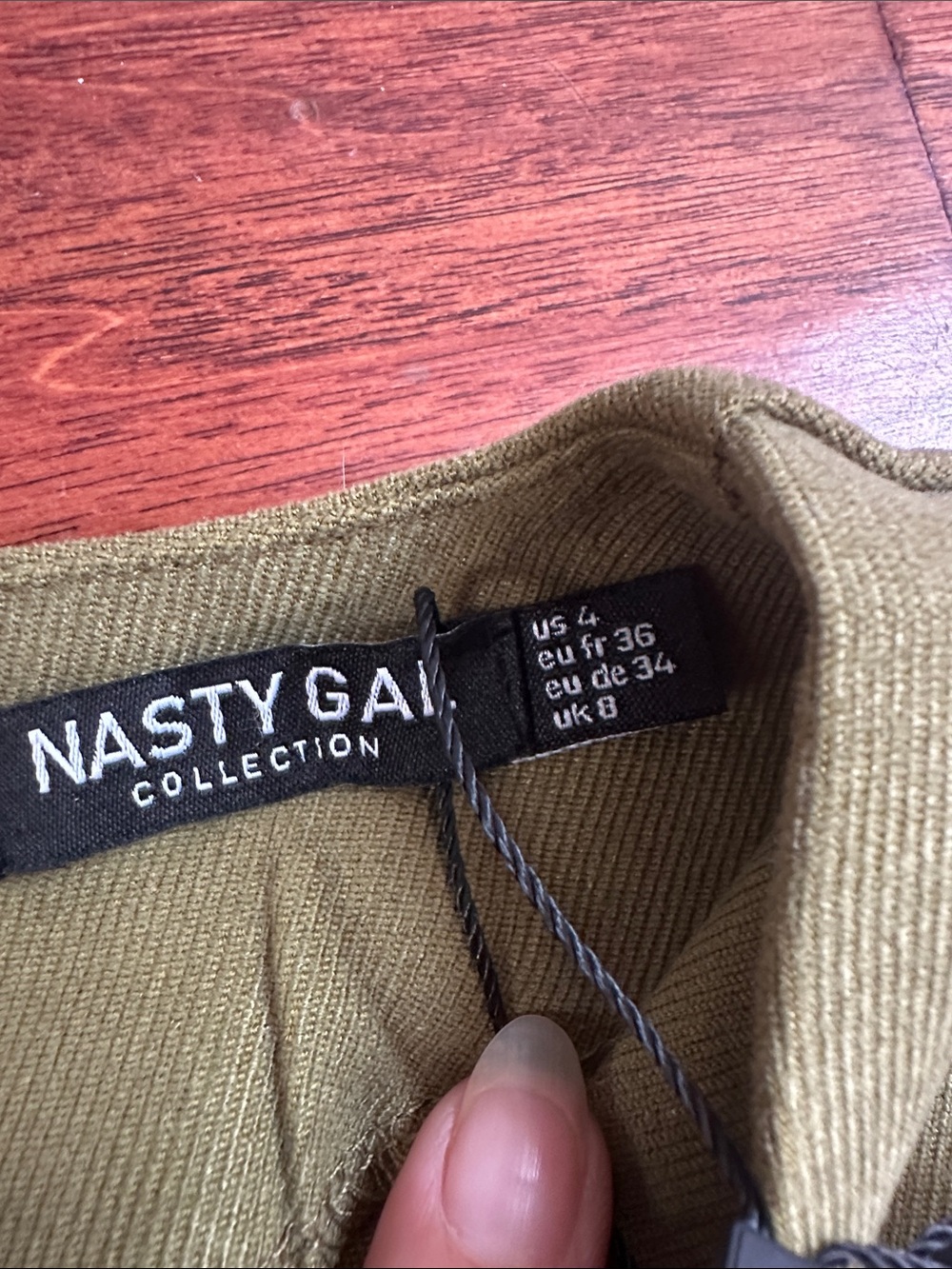 Nasty Gal Olive Boxy Mini Dress with Elbow Sleeves - Picture 5 of 5